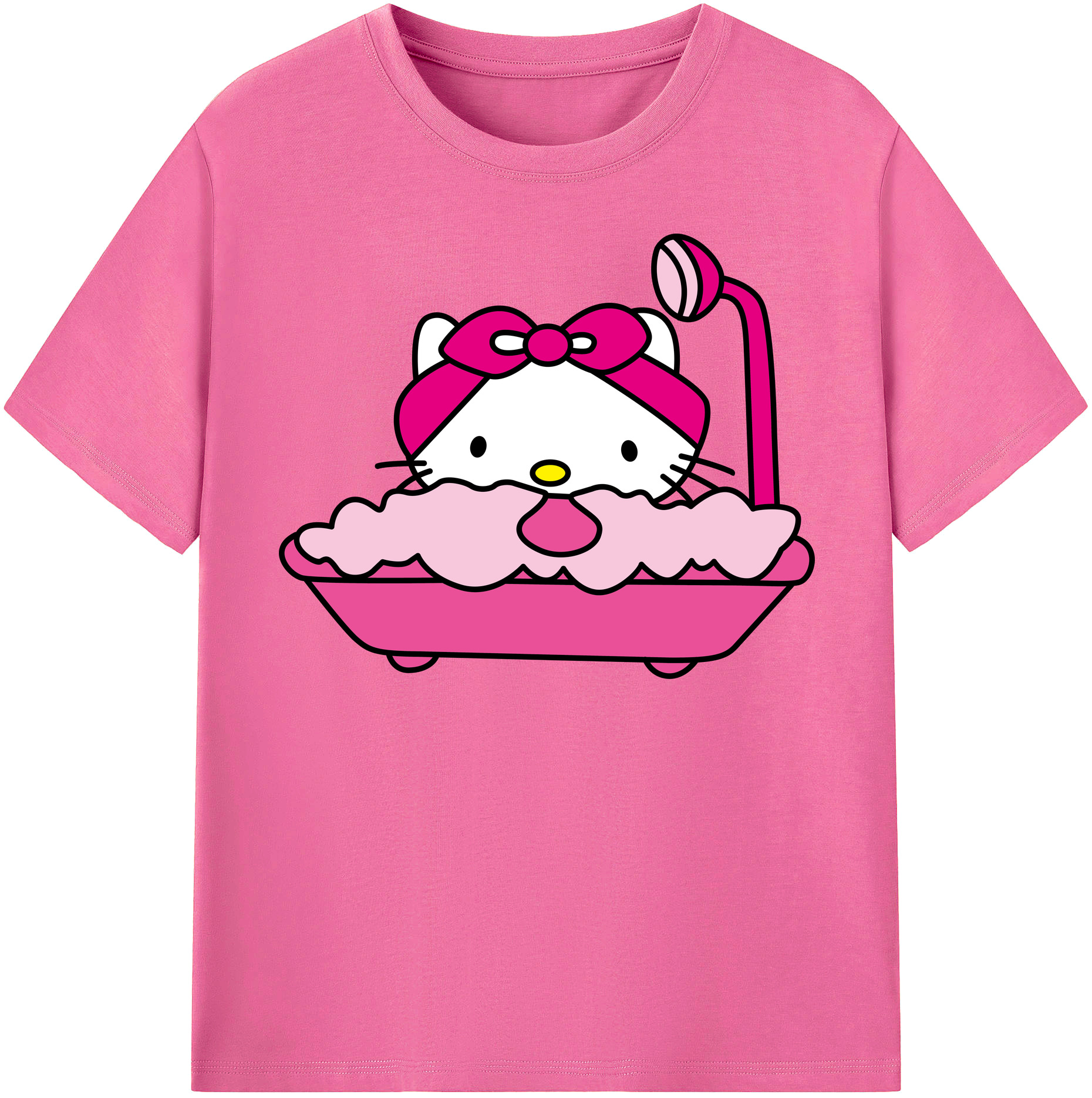 （画像用） Hello Kitty ハローキティ レディースカジュアルプリントTシャツ（綿100％）